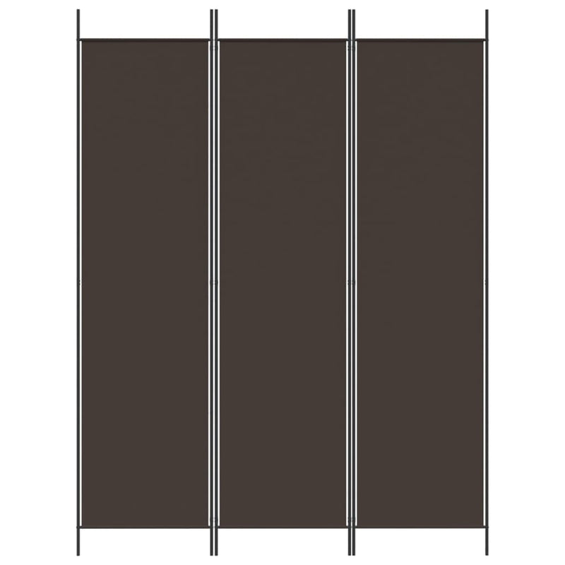 3-Panel Room Divider Brown 150x200 cm Fabric