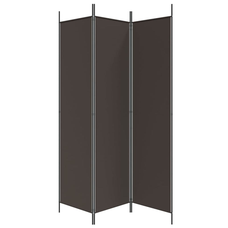 3-Panel Room Divider Brown 150x200 cm Fabric