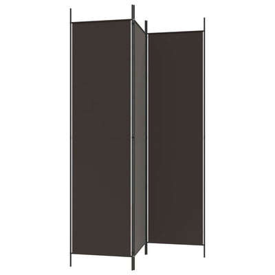 3-Panel Room Divider Brown 150x200 cm Fabric