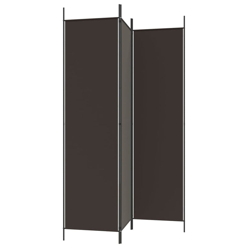 3-Panel Room Divider Brown 150x200 cm Fabric