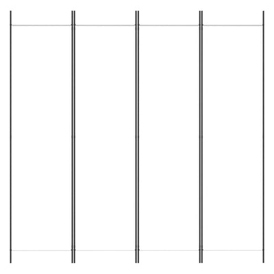 4-Panel Room Divider White 200x200 cm Fabric