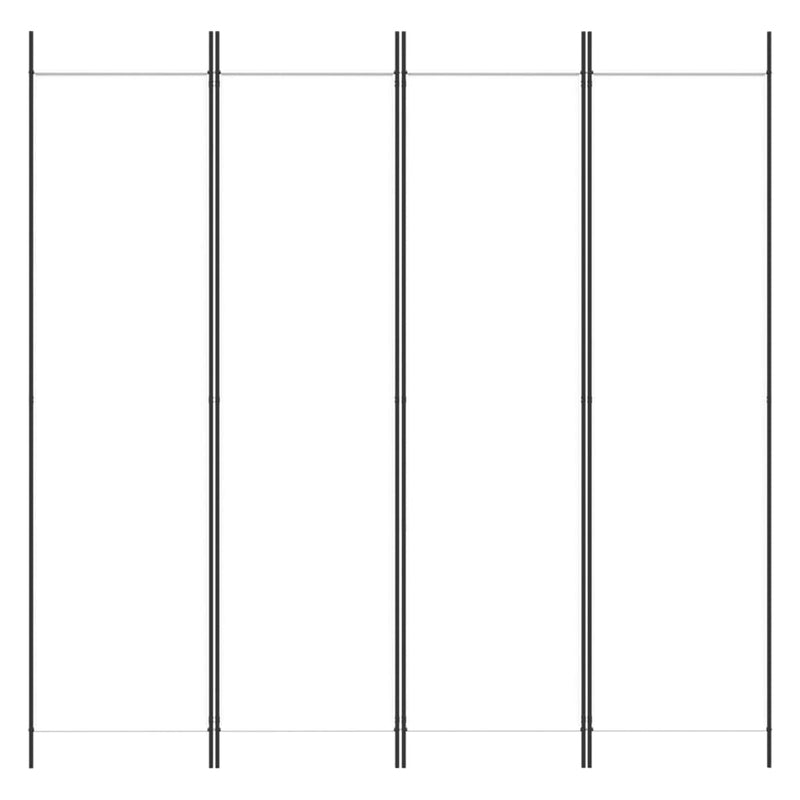 4-Panel Room Divider White 200x200 cm Fabric