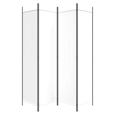 4-Panel Room Divider White 200x200 cm Fabric