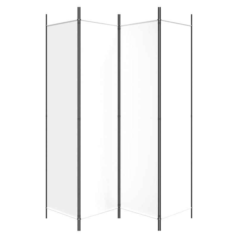 4-Panel Room Divider White 200x200 cm Fabric