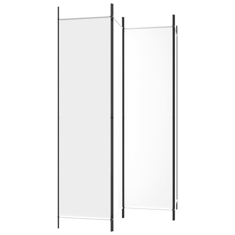 4-Panel Room Divider White 200x200 cm Fabric