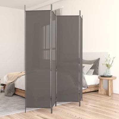 4-Panel Room Divider Anthracite 200x200 cm Fabric