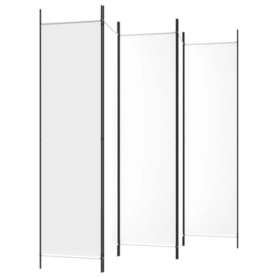 5-Panel Room Divider White 250x200 cm Fabric