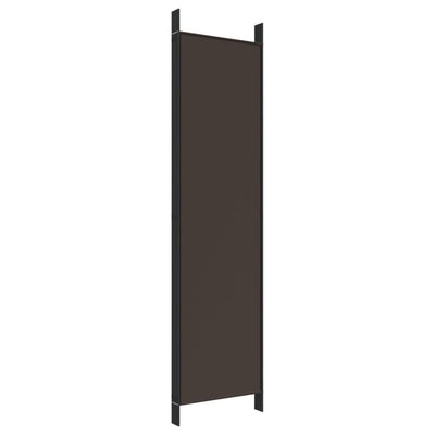 5-Panel Room Divider Brown 250x200 cm Fabric