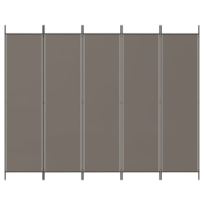 5-Panel Room Divider Anthracite 250x200 cm Fabric