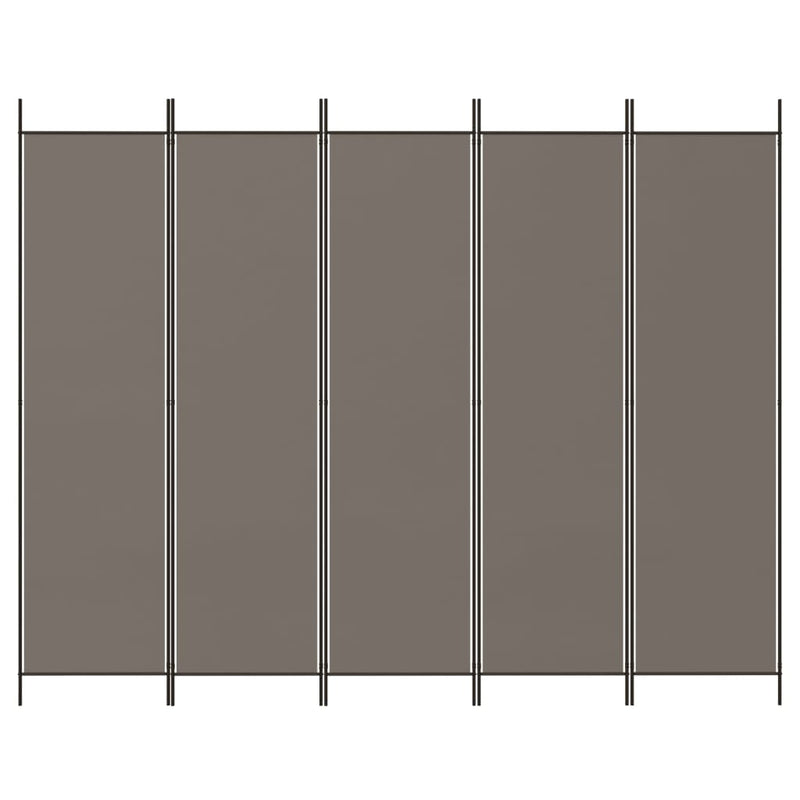 5-Panel Room Divider Anthracite 250x200 cm Fabric