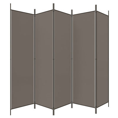 5-Panel Room Divider Anthracite 250x200 cm Fabric