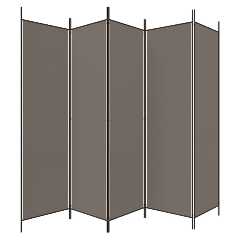 5-Panel Room Divider Anthracite 250x200 cm Fabric