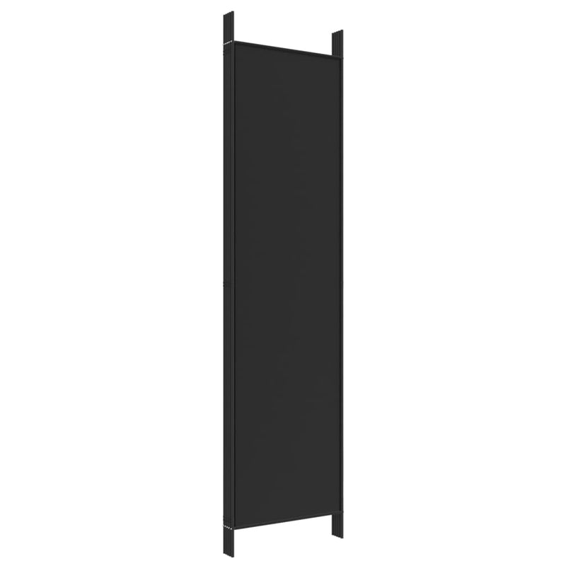 5-Panel Room Divider Black 250x200 cm Fabric