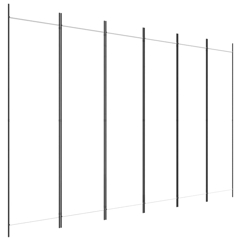 6-Panel Room Divider White 300x200 cm Fabric