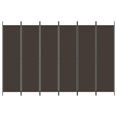 6-Panel Room Divider Brown 300x200 cm Fabric