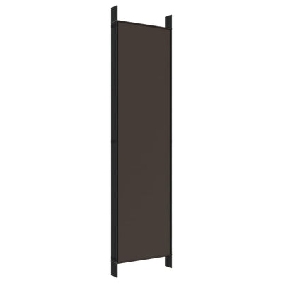 6-Panel Room Divider Brown 300x200 cm Fabric