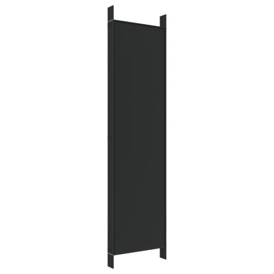 6-Panel Room Divider Black 300x200 cm Fabric