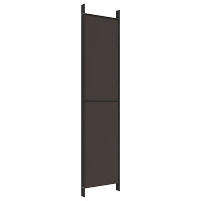 5-Panel Room Divider Brown 250x220 cm Fabric