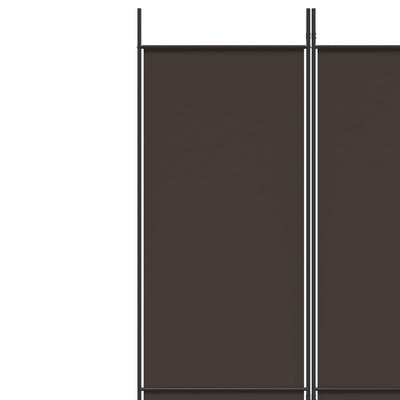 5-Panel Room Divider Brown 250x220 cm Fabric