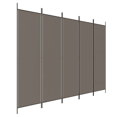 5-Panel Room Divider Anthracite 250x220 cm Fabric