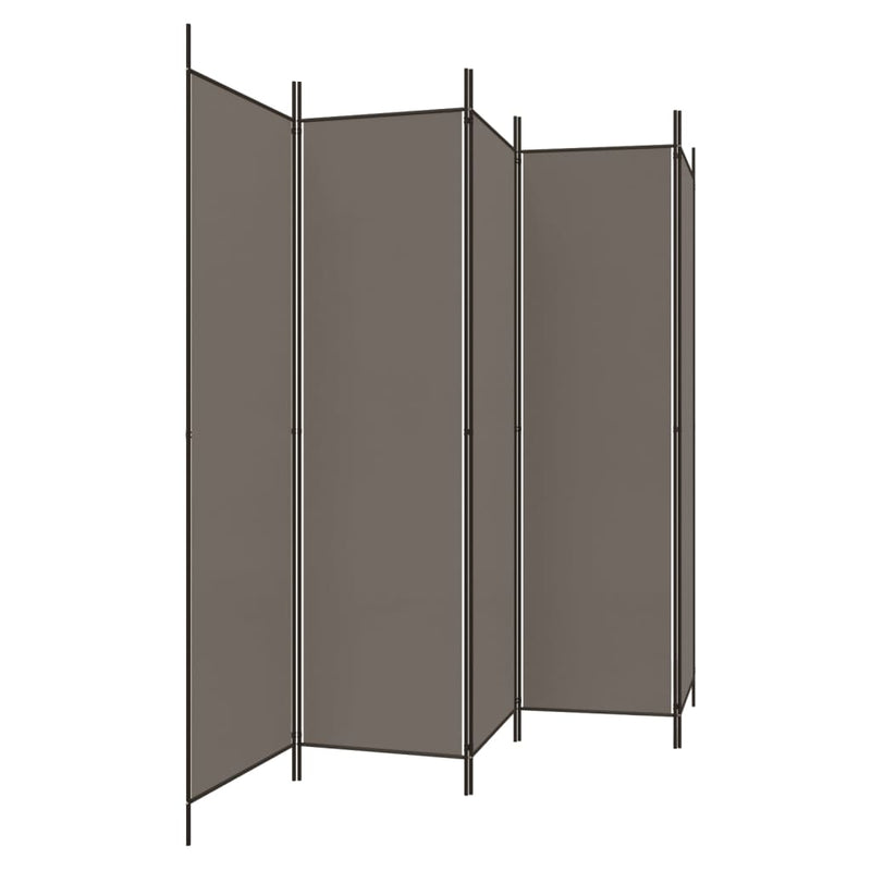 5-Panel Room Divider Anthracite 250x220 cm Fabric