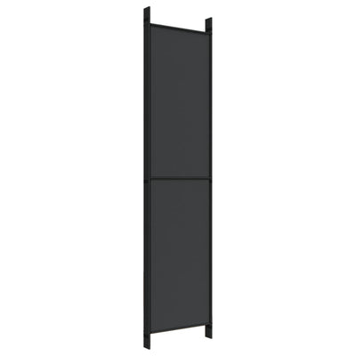 5-Panel Room Divider Black 250x220 cm Fabric