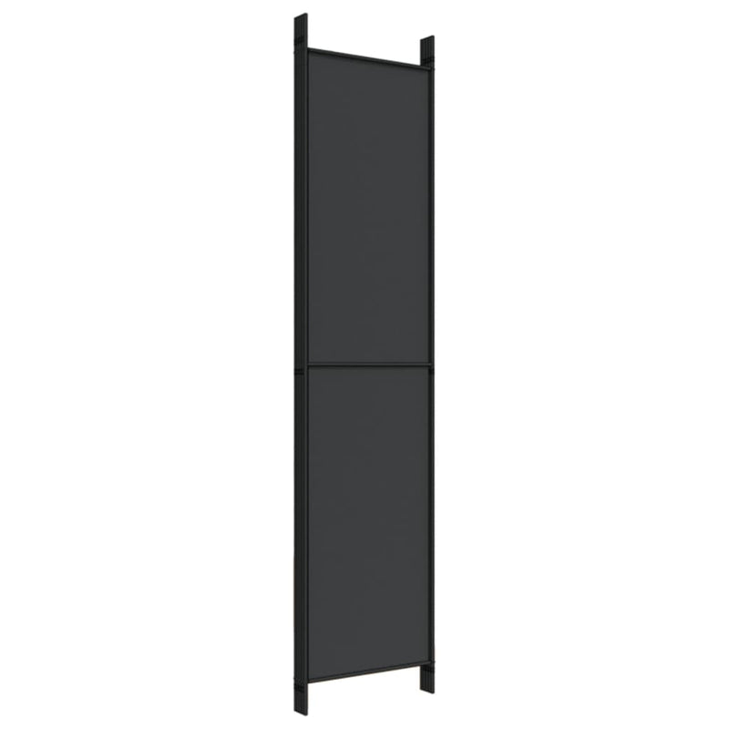 5-Panel Room Divider Black 250x220 cm Fabric