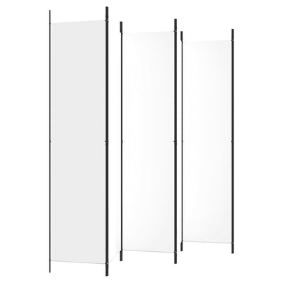 6-Panel Room Divider White 300x220 cm Fabric