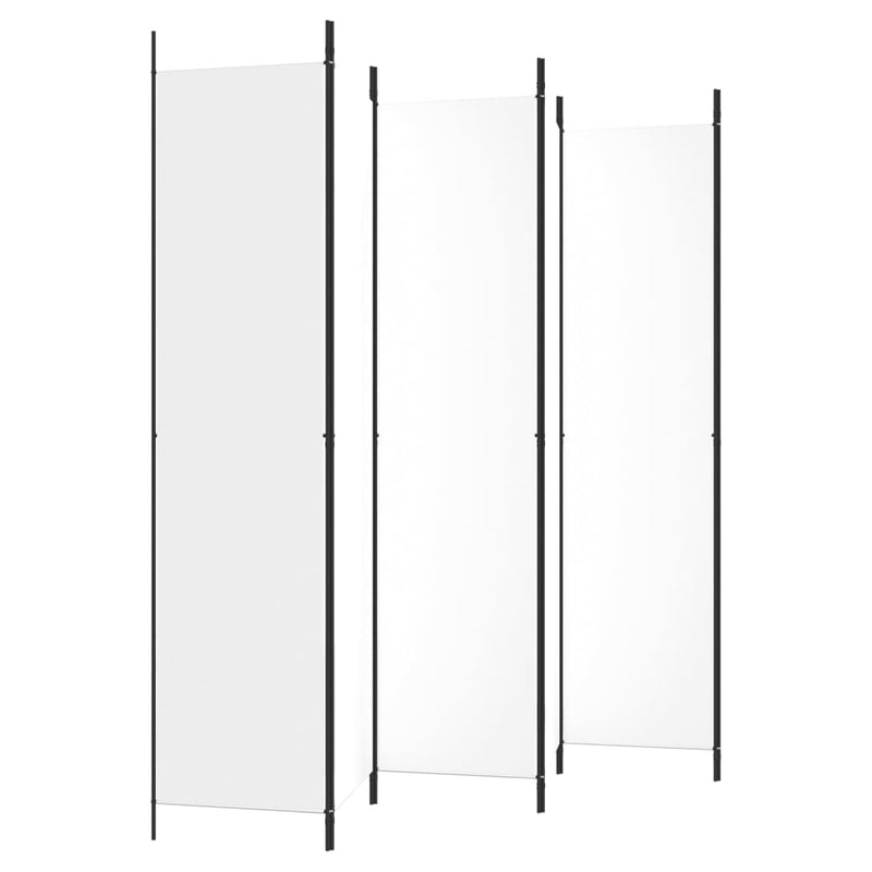 6-Panel Room Divider White 300x220 cm Fabric