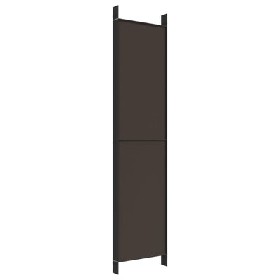 6-Panel Room Divider Brown 300x220 cm Fabric