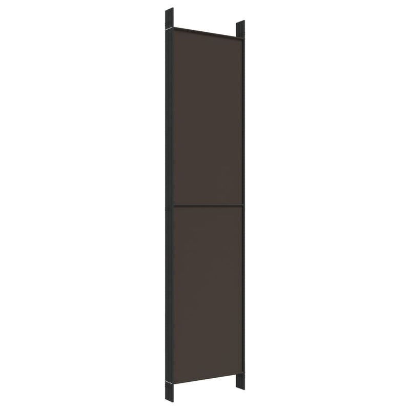 6-Panel Room Divider Brown 300x220 cm Fabric