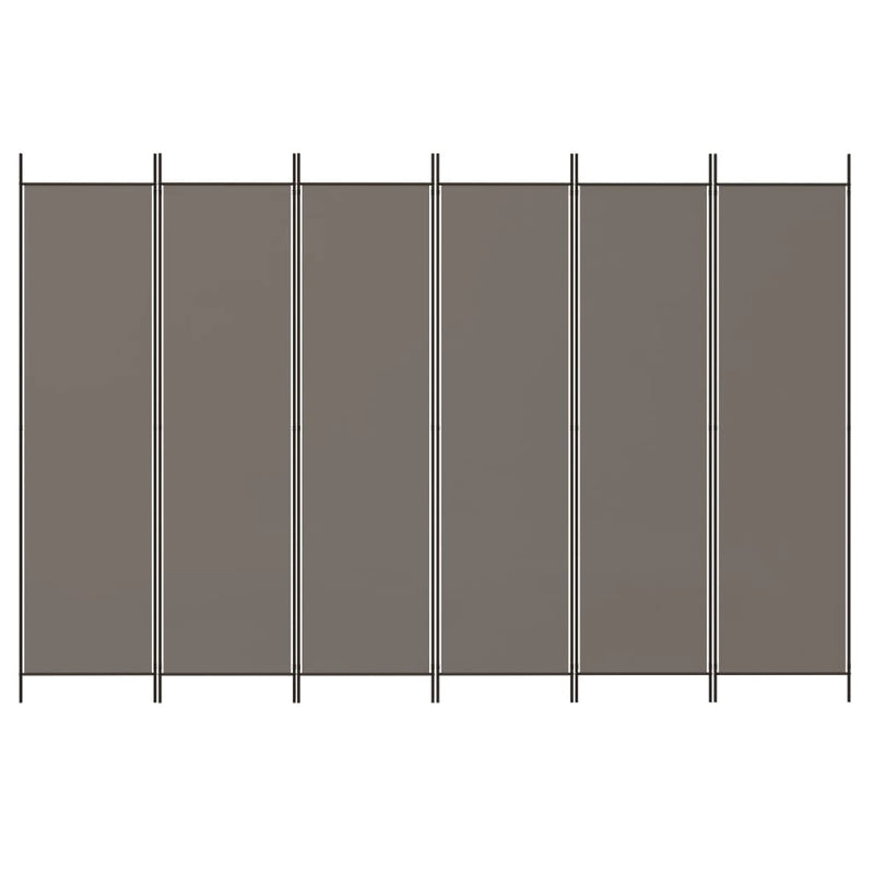 6-Panel Room Divider Anthracite 300x220 cm Fabric