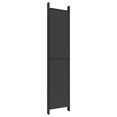 6-Panel Room Divider Black 300x220 cm Fabric