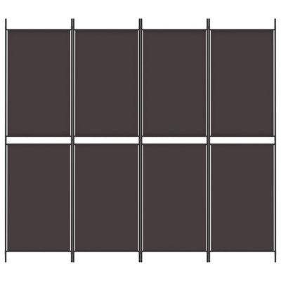 4-Panel Room Divider Brown 200x180 cm Fabric