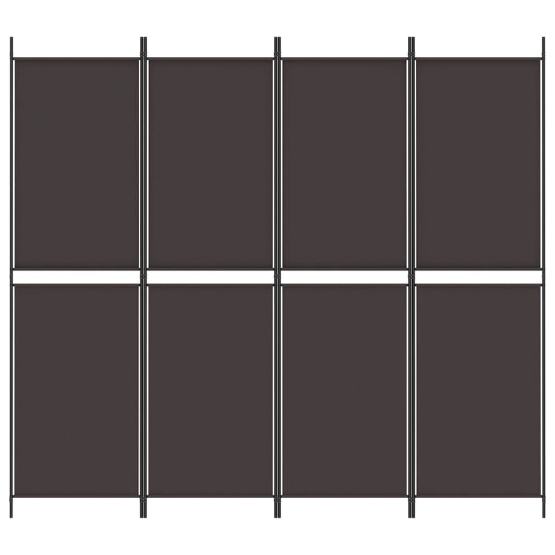 4-Panel Room Divider Brown 200x180 cm Fabric