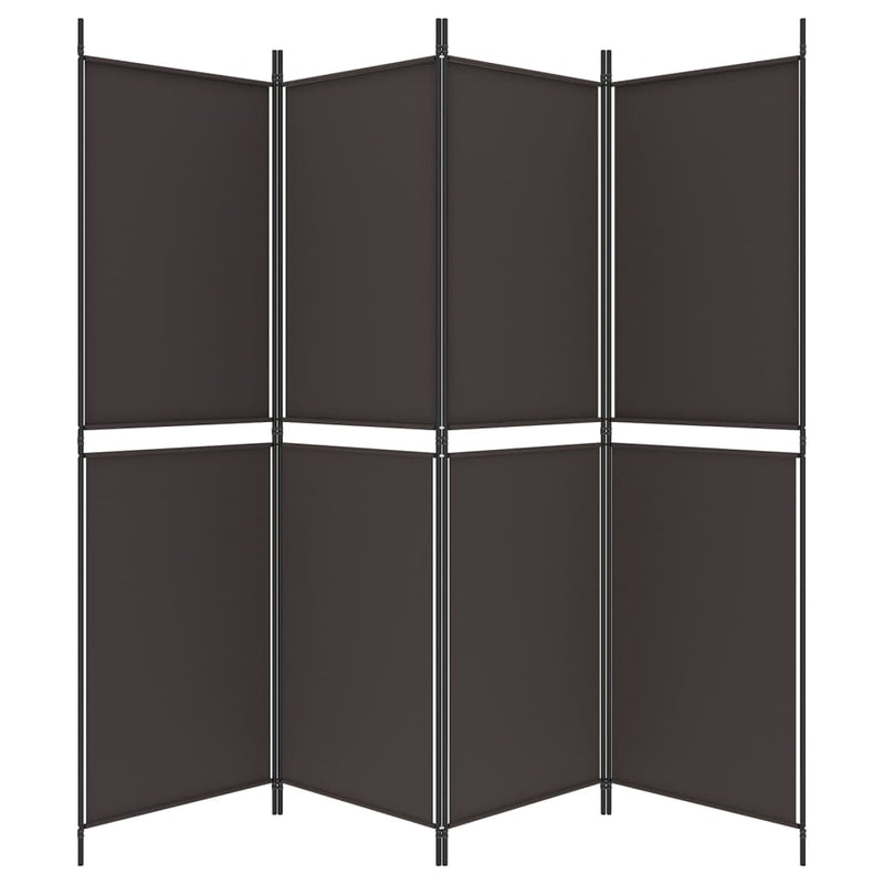 4-Panel Room Divider Brown 200x180 cm Fabric