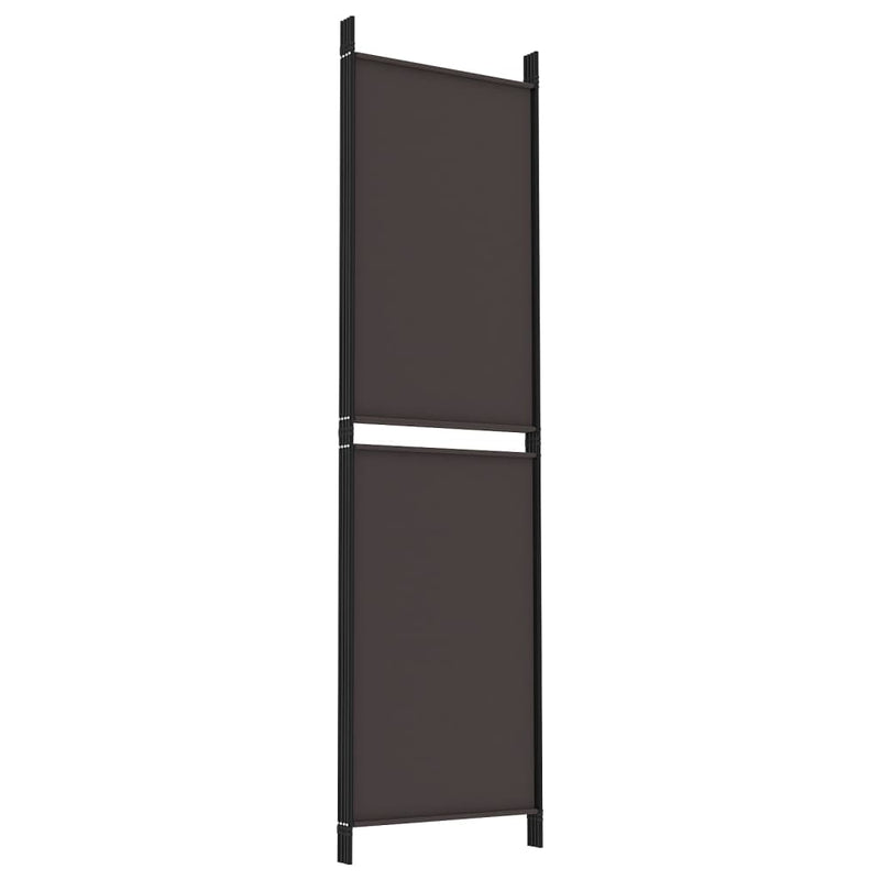 4-Panel Room Divider Brown 200x180 cm Fabric