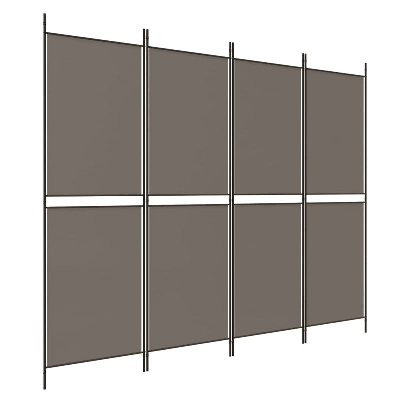 4-Panel Room Divider Anthracite 200x180 cm Fabric