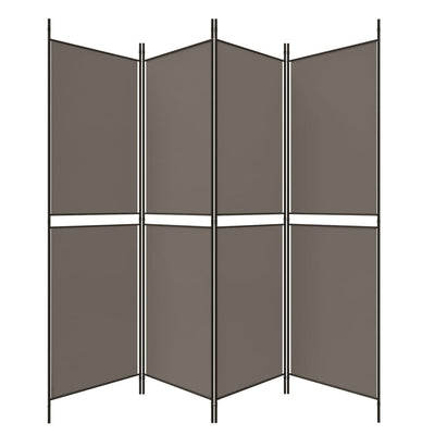 4-Panel Room Divider Anthracite 200x180 cm Fabric