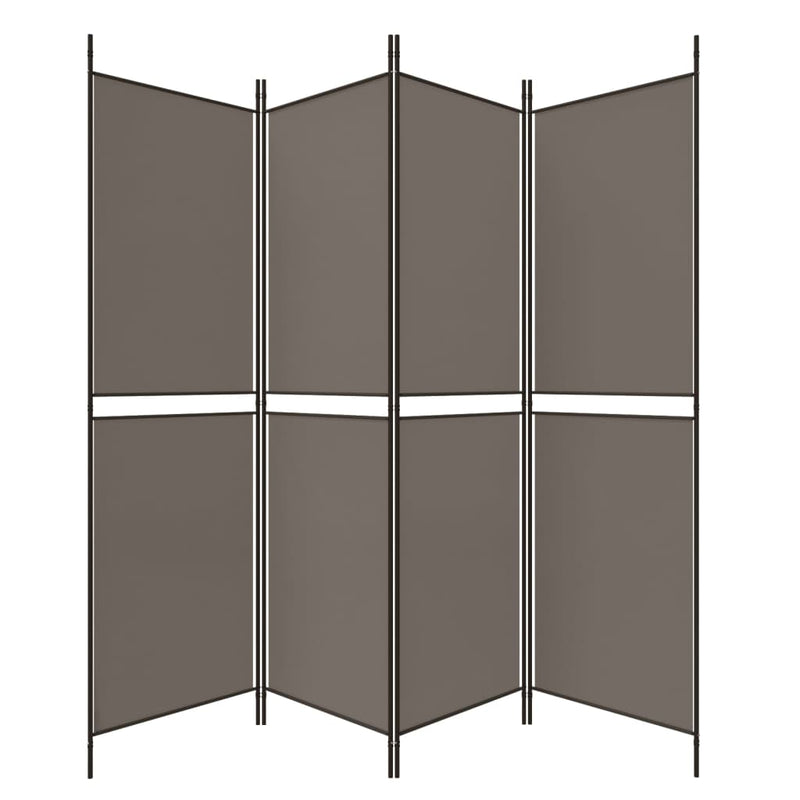 4-Panel Room Divider Anthracite 200x180 cm Fabric