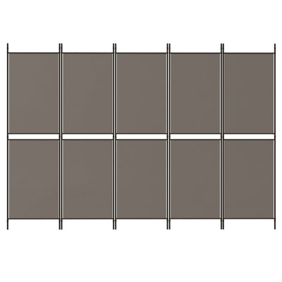 5-Panel Room Divider Anthracite 250x180 cm Fabric