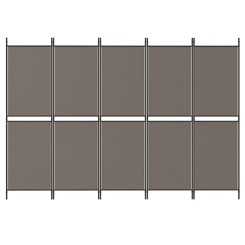 5-Panel Room Divider Anthracite 250x180 cm Fabric