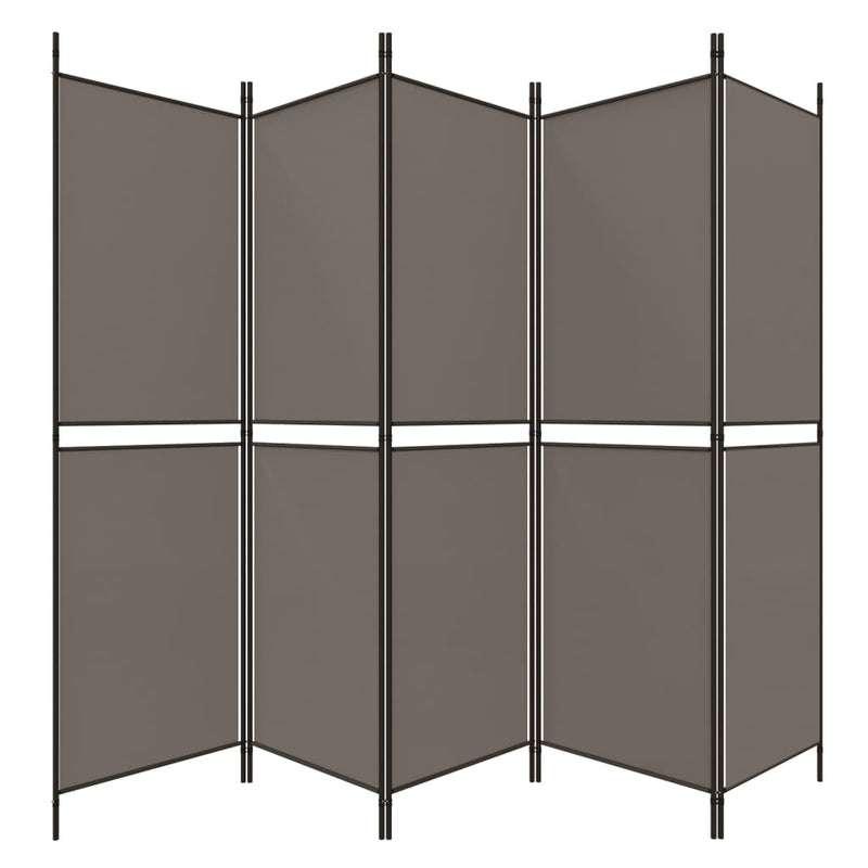 5-Panel Room Divider Anthracite 250x180 cm Fabric