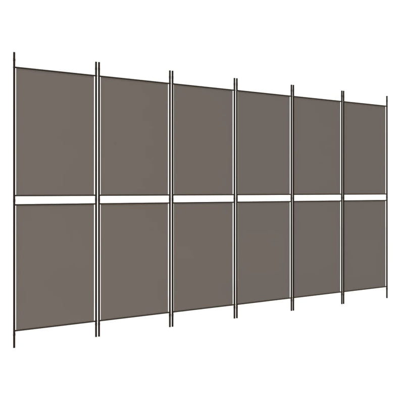 6-Panel Room Divider Anthracite 300x180 cm Fabric