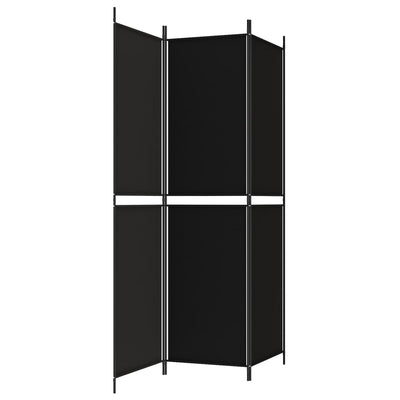 3-Panel Room Divider Black 150x200 cm Fabric