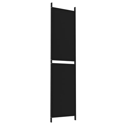 3-Panel Room Divider Black 150x200 cm Fabric