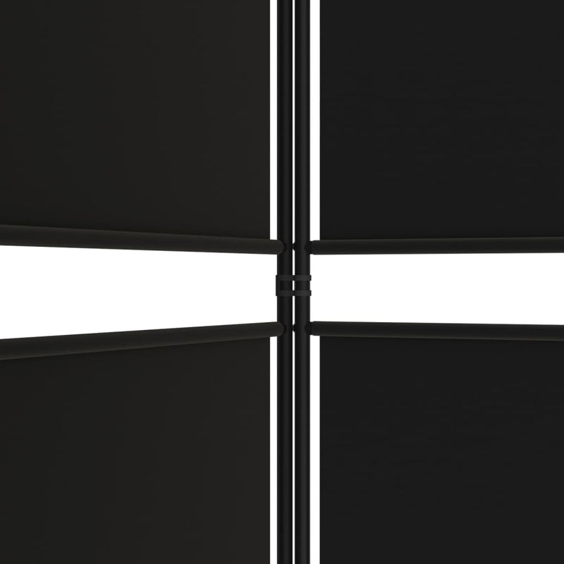 3-Panel Room Divider Black 150x200 cm Fabric