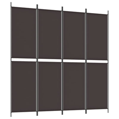 4-Panel Room Divider Brown 200x200 cm Fabric