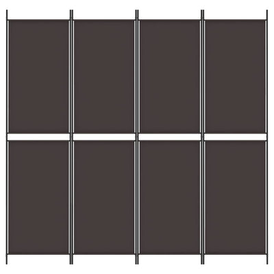 4-Panel Room Divider Brown 200x200 cm Fabric