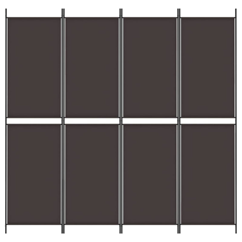 4-Panel Room Divider Brown 200x200 cm Fabric